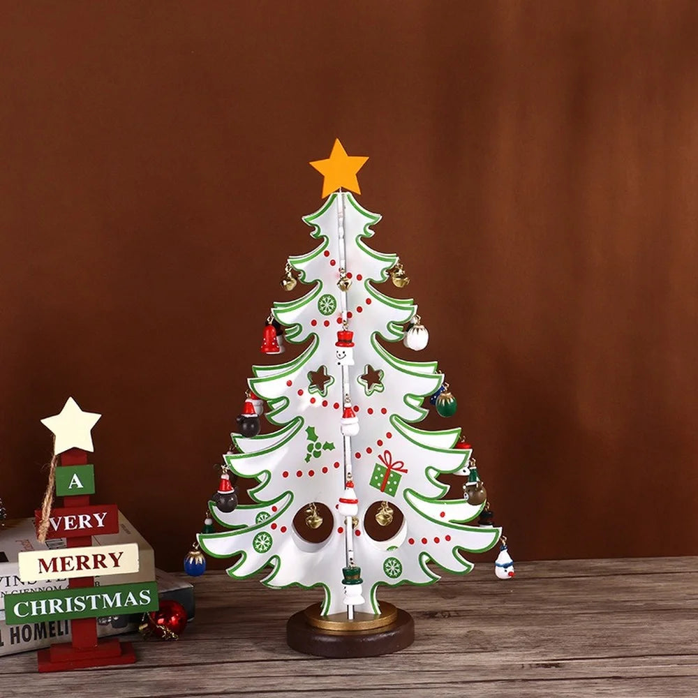 Árvore De Natal De Madeira Decoração Desktop, Brinquedo De Mão, DIY, Montagem, Criativo, Casa, Novo