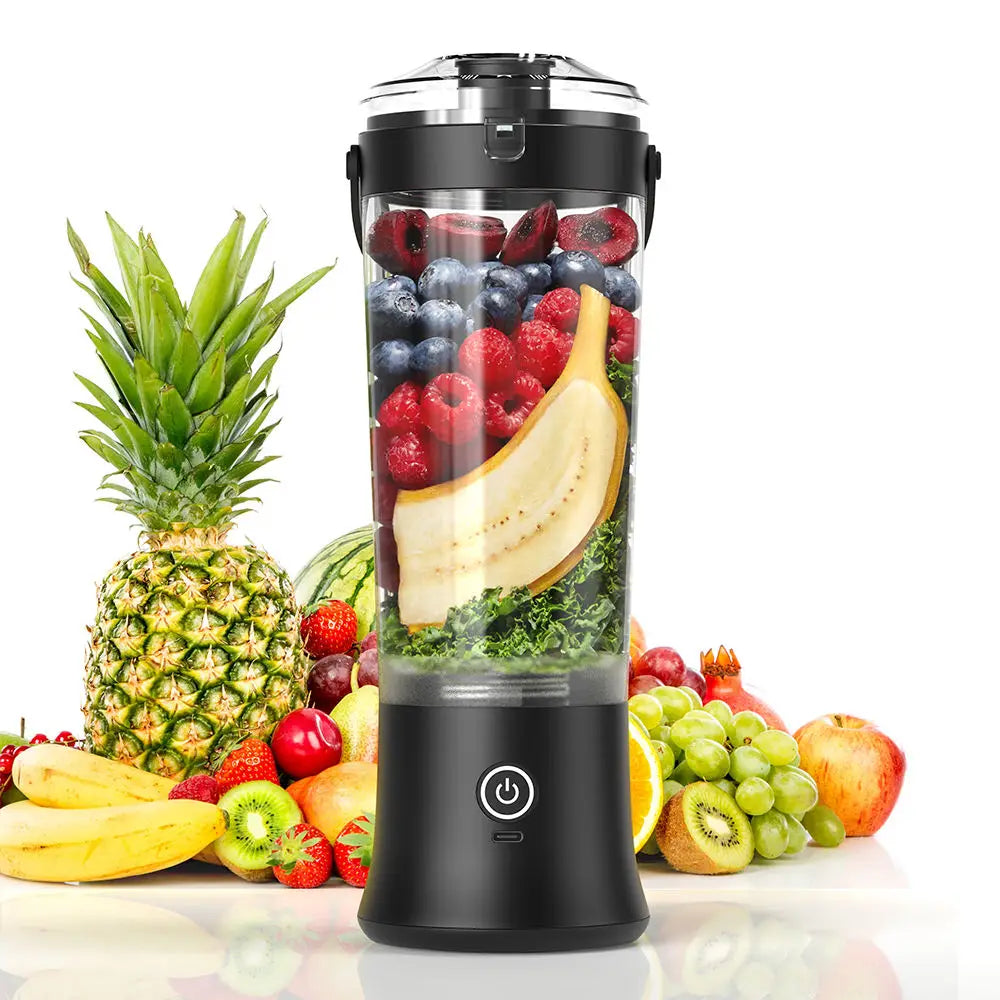 Portable Battery-Powered Juicer Cup Wireless 600ml Ideal for Juice & Vegetable & Ice Cube Smoothies 6 Blades CE Rohs Approval