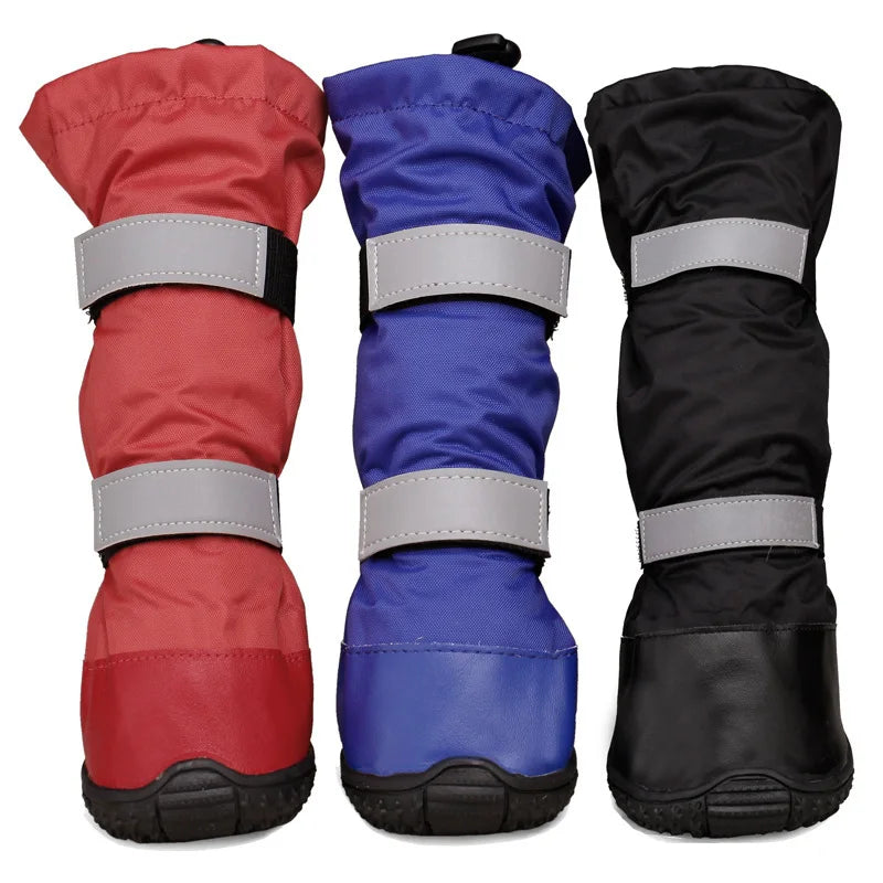 Sapatos quentes impermeáveis para cães grandes, de alta qualidade, antiderrapantes, reflexivos, inverno, botas de chuva para cães de estimação