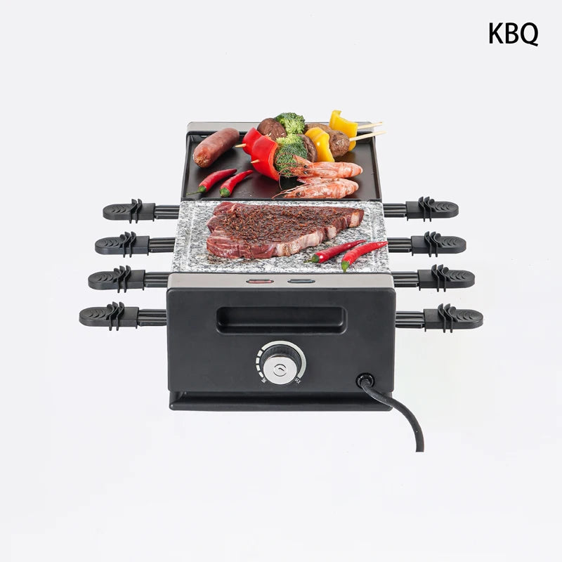 Certified CE CB Indoor Electric BBQ Grill Nonstick Smokeless Vertical Barbecue Griddle Detachable Plate Stainless Steel