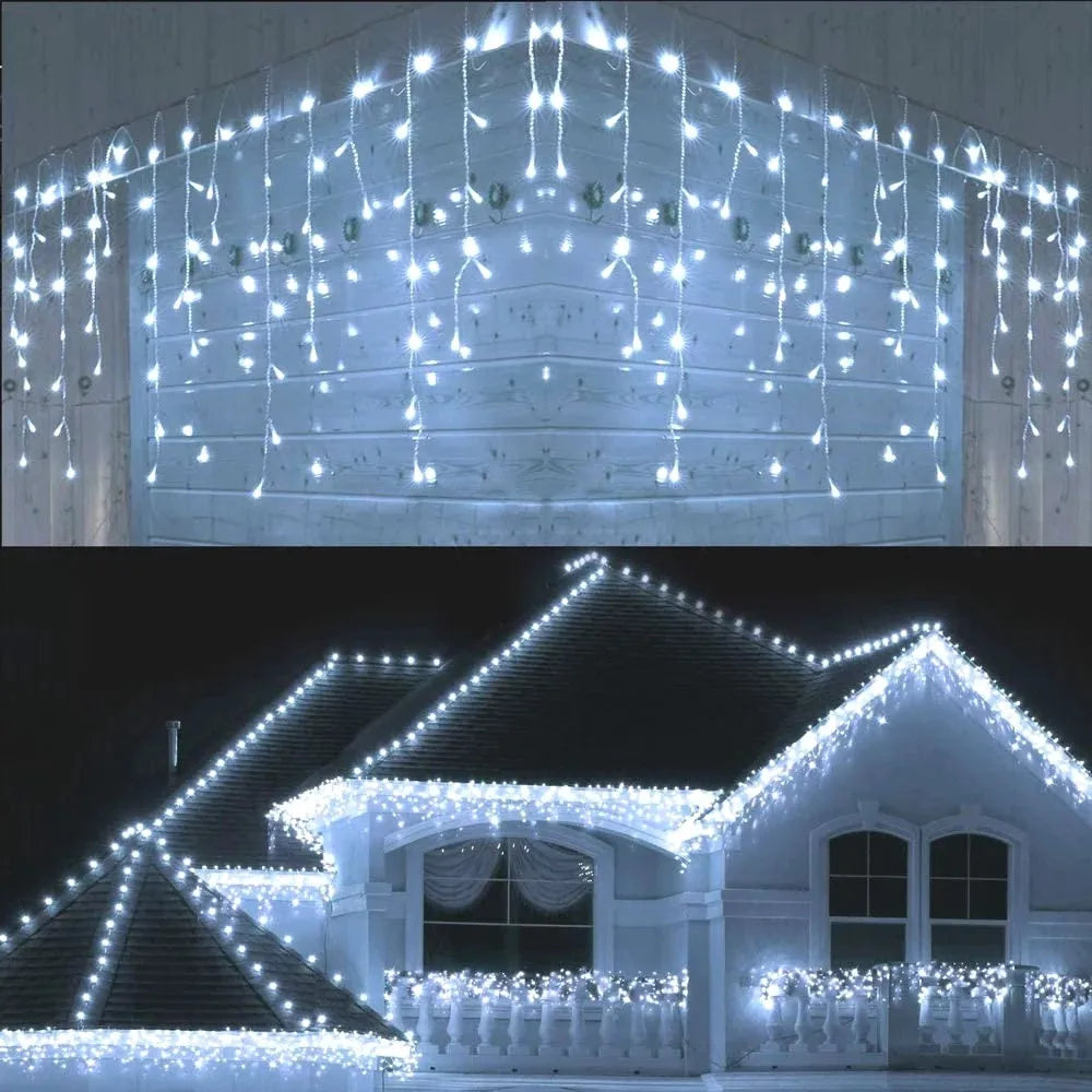 Luzes de natal cachoeira decoração ao ar livre 5m droop 0.4-0.6m luzes led cortina luzes da corda festa ggarden beirais decoração