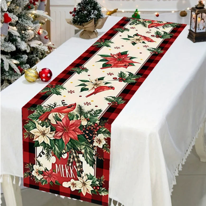 2026 Christmas Table Runner Christmas Decoration for Home Tablecloth Navid Noel Xmas Gifts New Year Natal Drop Shipping