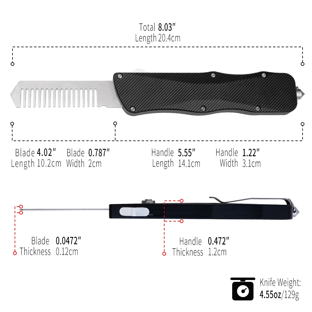 TGZUO Aluminum Alloy Folding Knife with Window Breaker Tactical EDC Pocket Knife Outdoor Emergency Survival Hunting Tool
