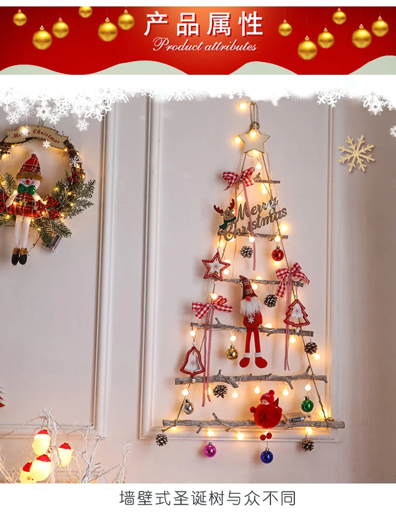Árvore de Natal Criativa com Luzes, Enfeites de Natal DIY, Árvore de Natal Iluminada, Enfeites de Natal, Árvore Feliz
