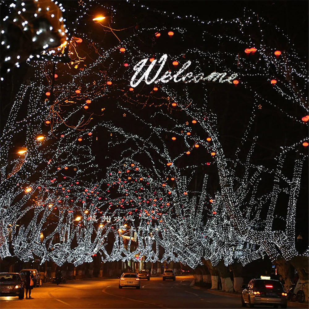 Natal ao ar livre led luzes da corda 100m 50m 30m 20 10 5m luces decoracion luz de fadas luzes do feriado iluminação árvore guirlanda