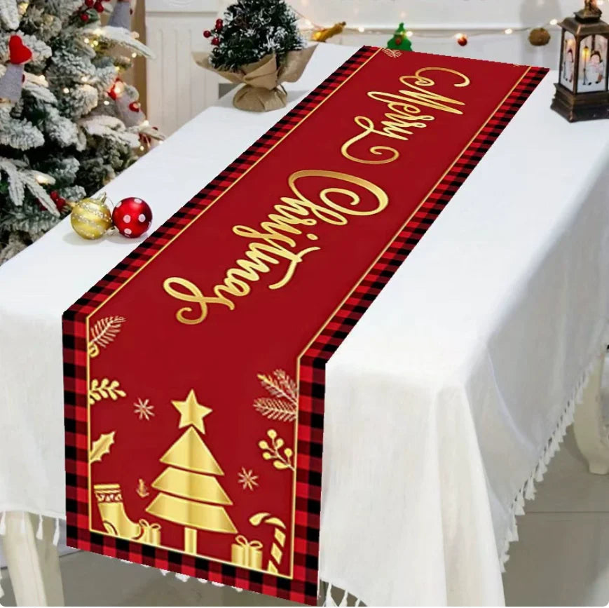 2026 Christmas Table Runner Christmas Decoration for Home Tablecloth Navid Noel Xmas Gifts New Year Natal Drop Shipping