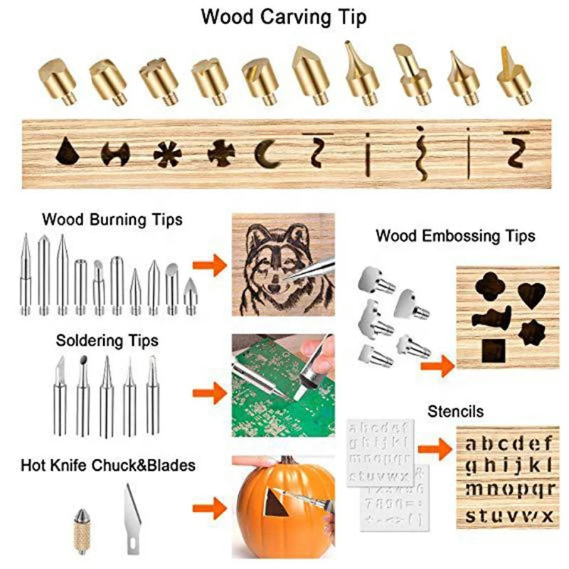 Dropshipping 60W Soldaring Soldering Iron DIY Professional Set Wood Burning Kit Ferro De Solda  Electric Soldering Iron