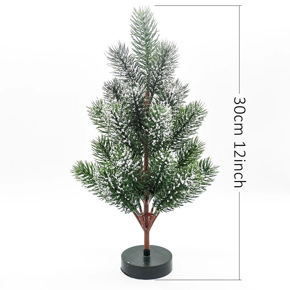 Mini Árvore de Natal Artificial Brilhante, Decoração Imortal Desktop, Presente de Aniversário, Ano Novo, Família, Dia dos Namorados, 30cm