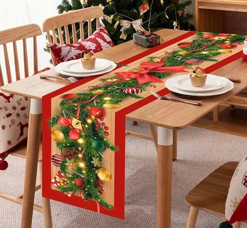 2026 Christmas Table Runner Christmas Decoration for Home Tablecloth Navid Noel Xmas Gifts New Year Natal Drop Shipping