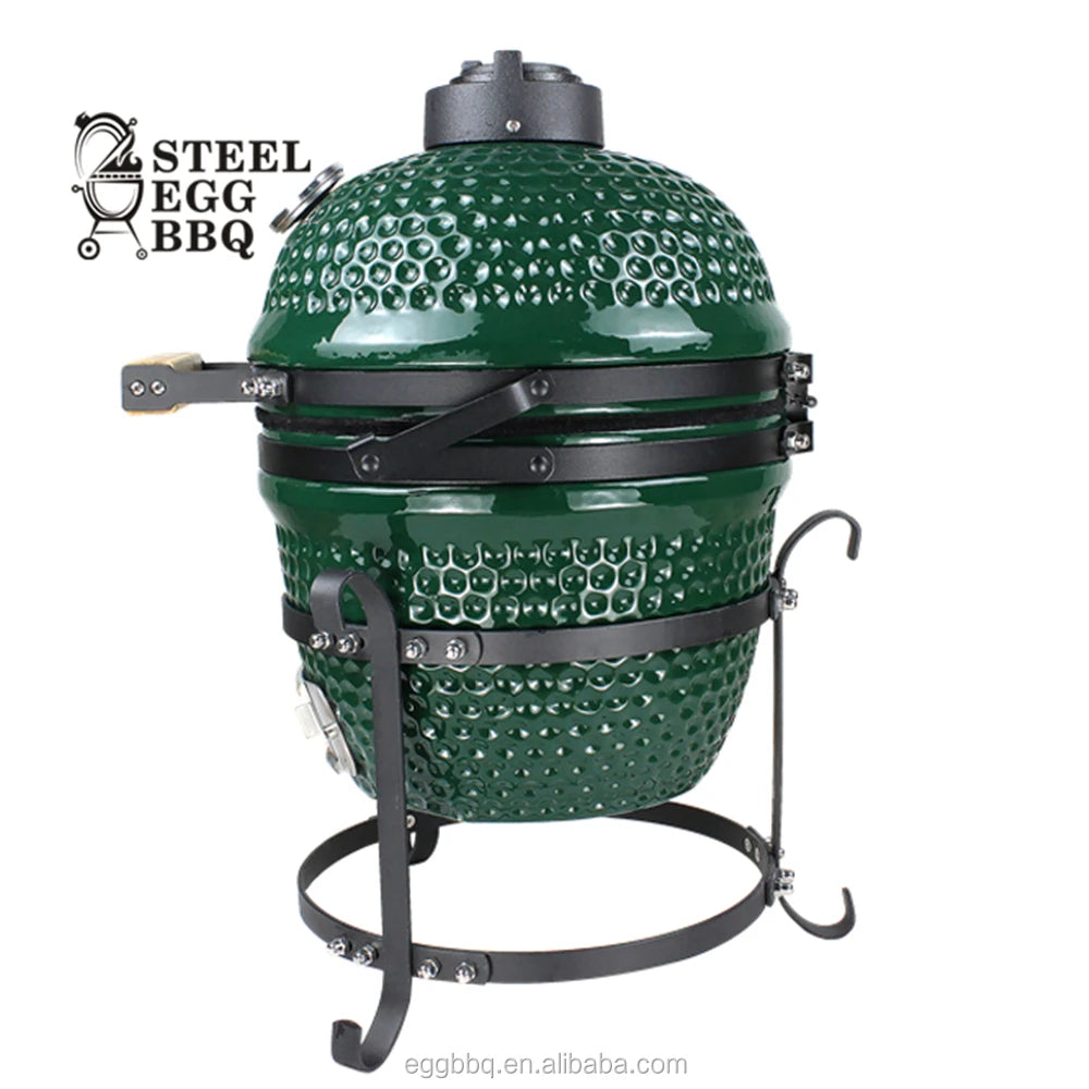 SEB KAMADO 13 Inch Mini Tabletop BBQ Grill Charcoal Ceramic Portable Kamado for Outdoor Kitchen Home and Garden
