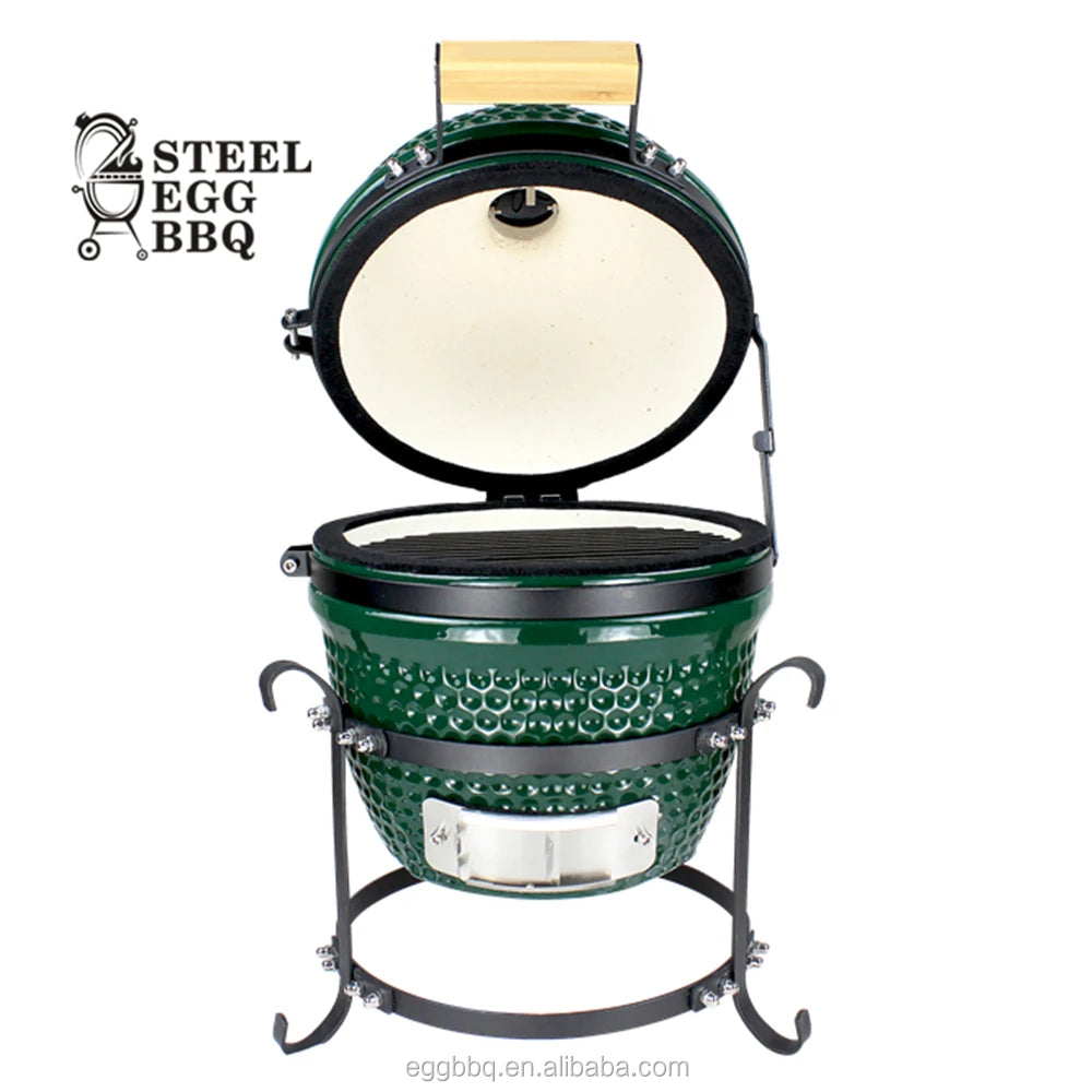 SEB KAMADO 13 Inch Mini Tabletop BBQ Grill Charcoal Ceramic Portable Kamado for Outdoor Kitchen Home and Garden