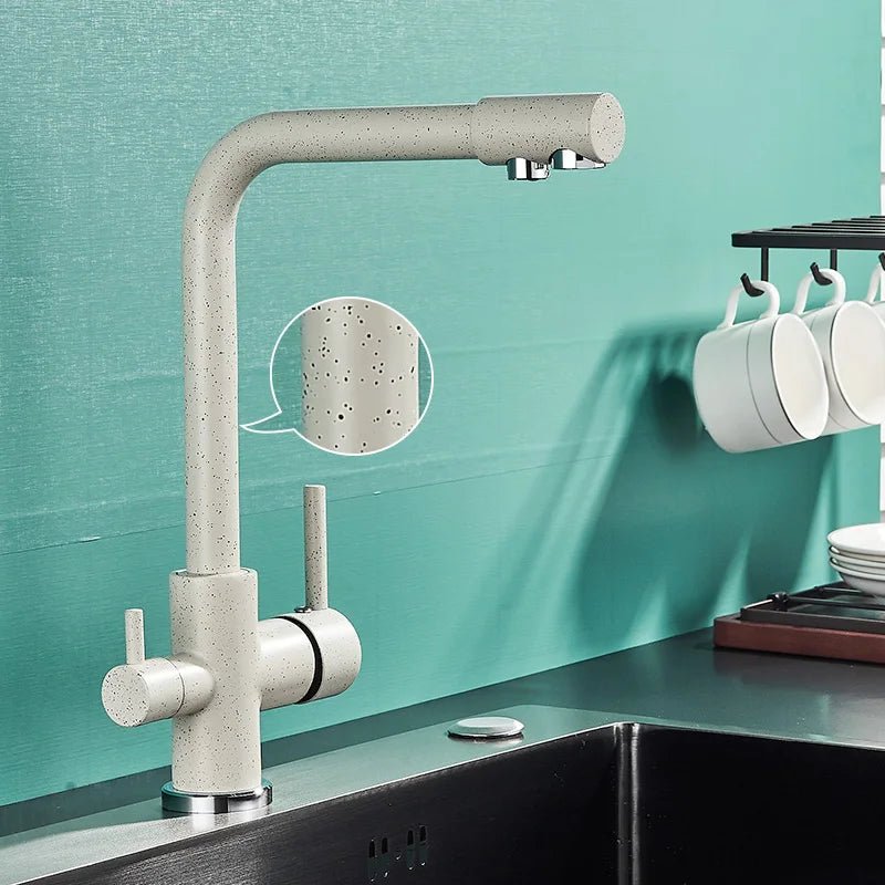 Preto cinza cachoeira torneira da cozinha misturador filtro de água potável torneira da cozinha pia água quente e fria para cozinha - Kasa & Pet