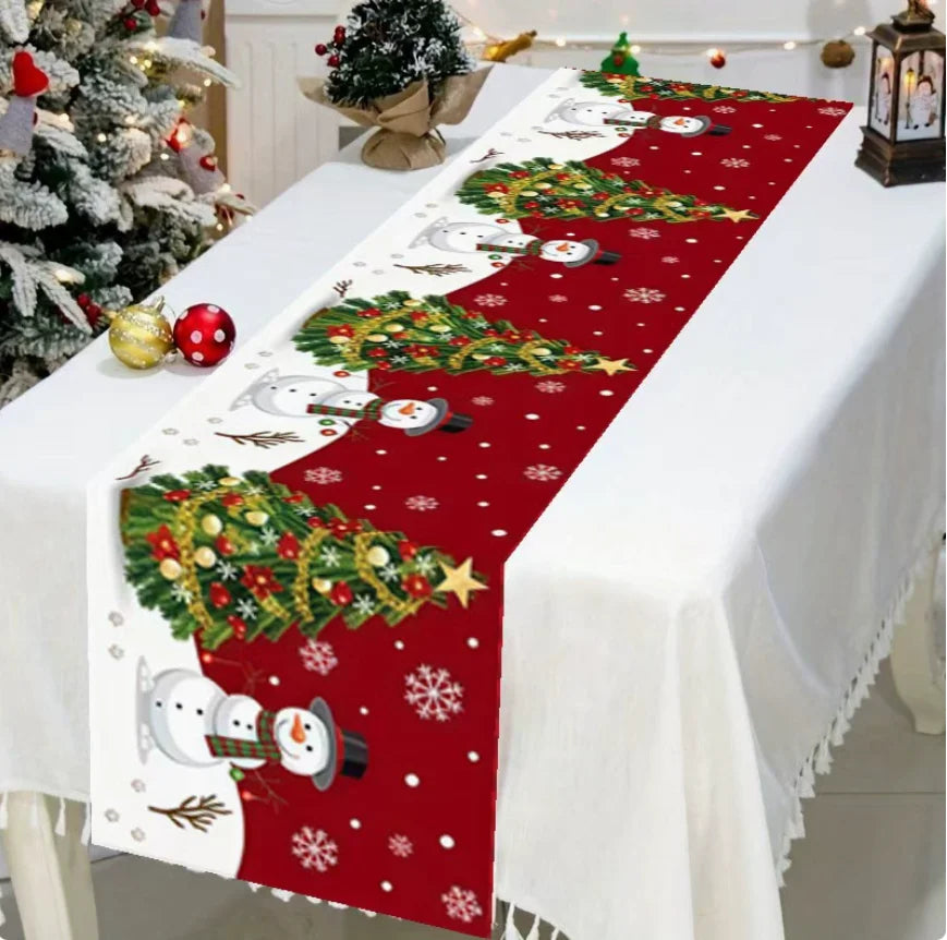 2026 Christmas Table Runner Christmas Decoration for Home Tablecloth Navid Noel Xmas Gifts New Year Natal Drop Shipping