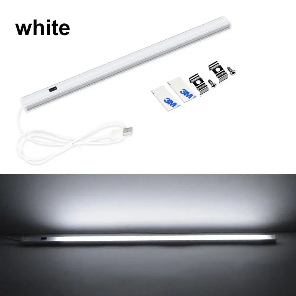 Barra de Luz LED em Perfil de Alumínio 30cm 40cm 50cm Iluminação Interna Luminária para Cozinha Armário Decoração de Natal Luzes de Fundo para Parede