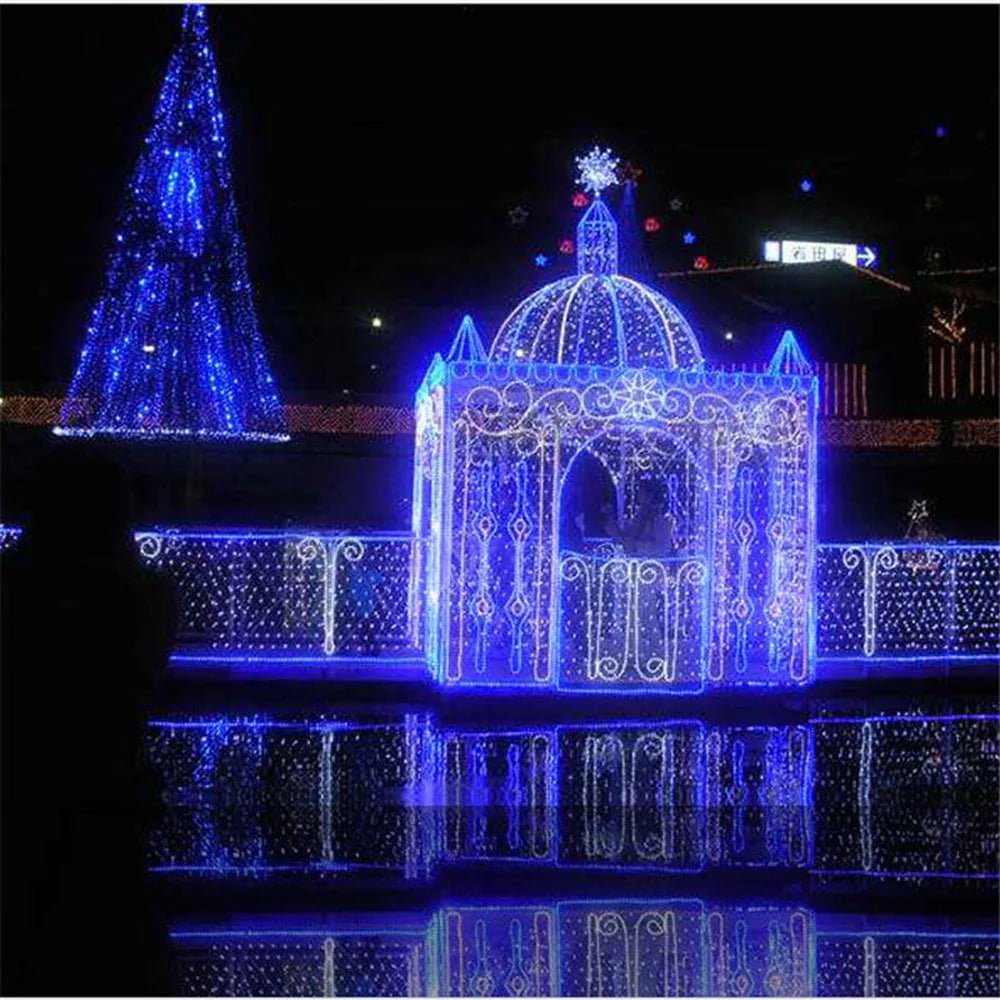 Rede de luzes de natal 6m x 4m led luzes de malha decoração do jardim ao ar livre festão rua guirlanda fada festa de natal decoração de casamento