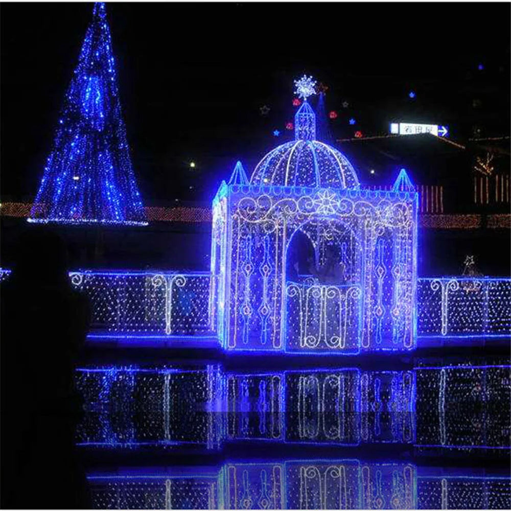 Rede de luzes de natal 6m x 4m led luzes de malha decoração do jardim ao ar livre festão rua guirlanda fada festa de natal decoração de casamento