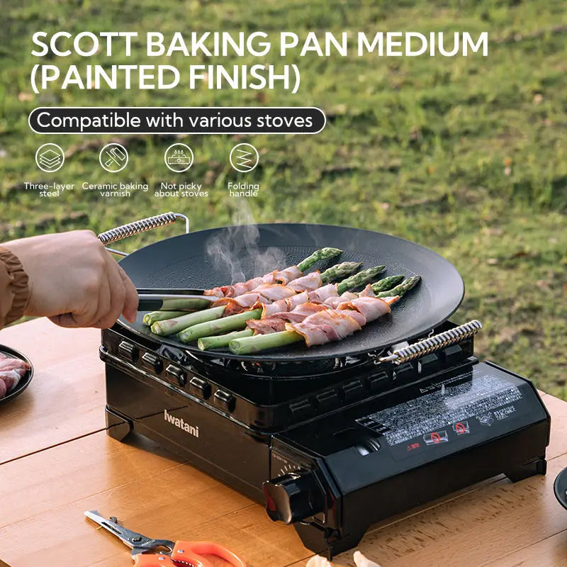 Campingmoon Outdoor Cookware Set Stainless Steel BBQ Grill Plate & Griddle | Non-stick Fry Pans Cooking Pot Utensils for Camping