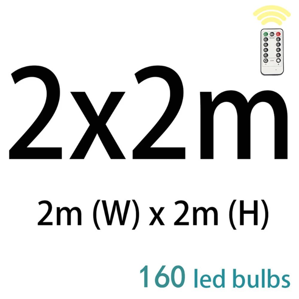 Cortina de led luzes da corda natal luzes de fadas guirlanda para o ano novo casa pátio festa casamento casa decoração ao ar livre - Kasa & Pet