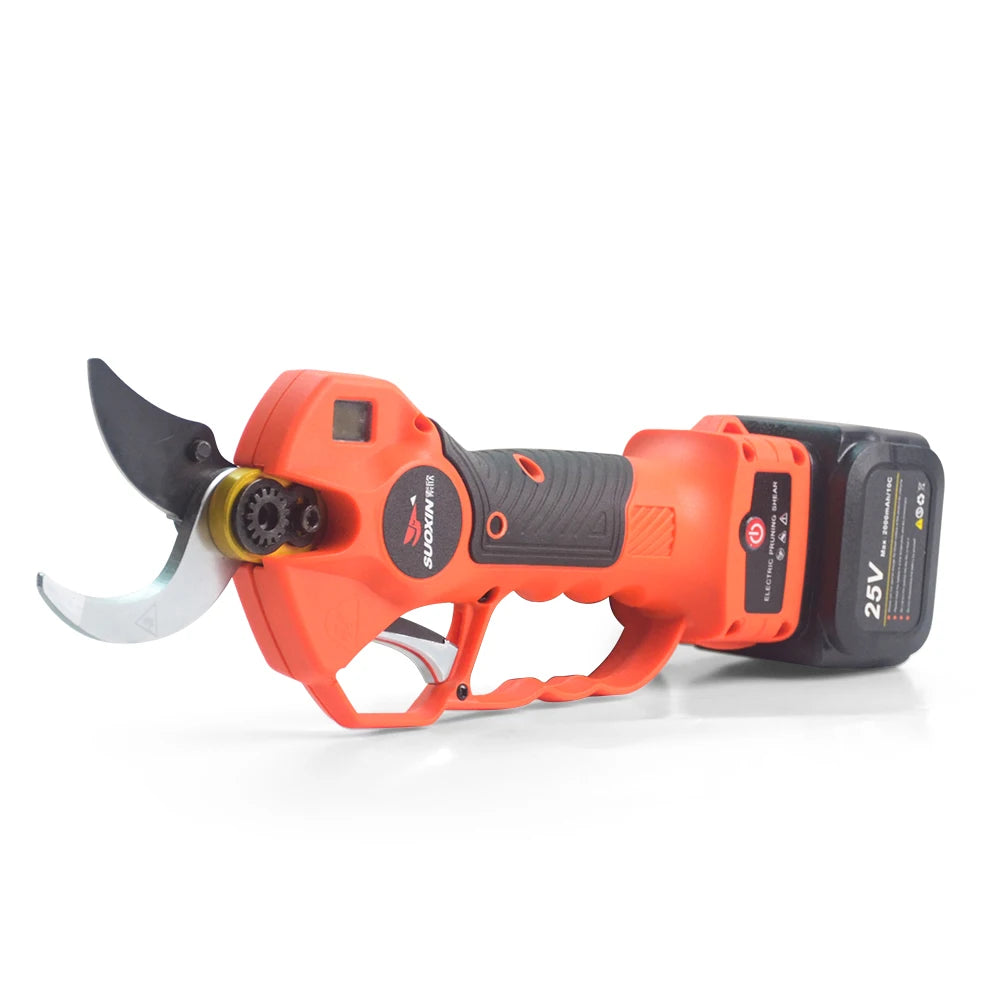 Cordless Electric Pruning Shears with LED Display Screen- Professional Tree Branch Pruner with 2Ah Lithium Battery Powered 25V