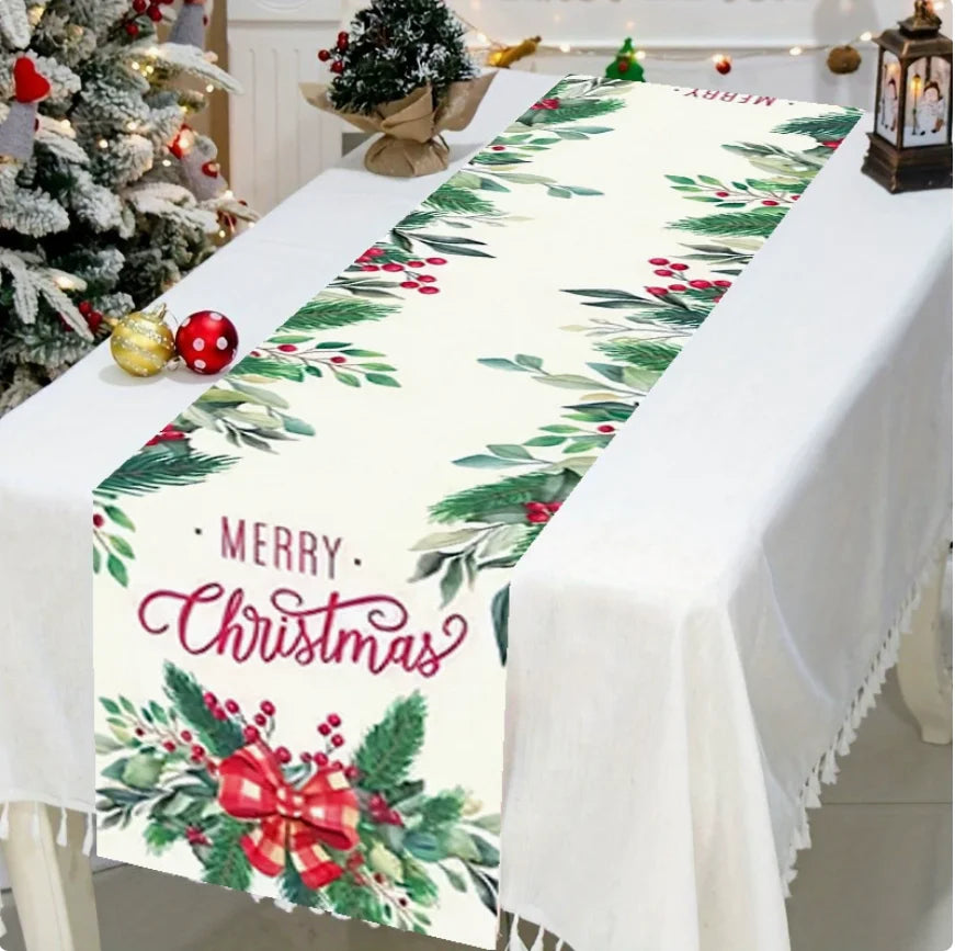 2026 Christmas Table Runner Christmas Decoration for Home Tablecloth Navid Noel Xmas Gifts New Year Natal Drop Shipping