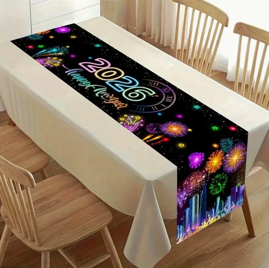 2026 Christmas Table Runner Christmas Decoration for Home Tablecloth Navid Noel Xmas Gifts New Year Natal Drop Shipping