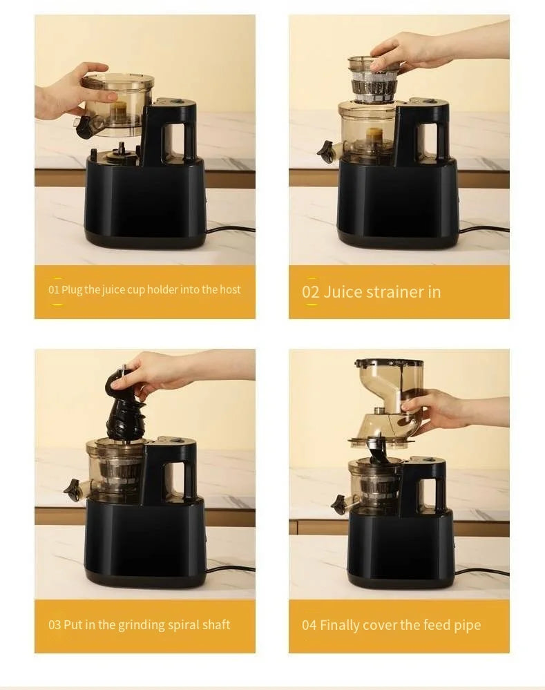 C Juicer Powerful 4 in 1 Fruit Juicer Brenda Machine Multifunction Vegetable Separating Mixer for Home Automatic Stainless Steel