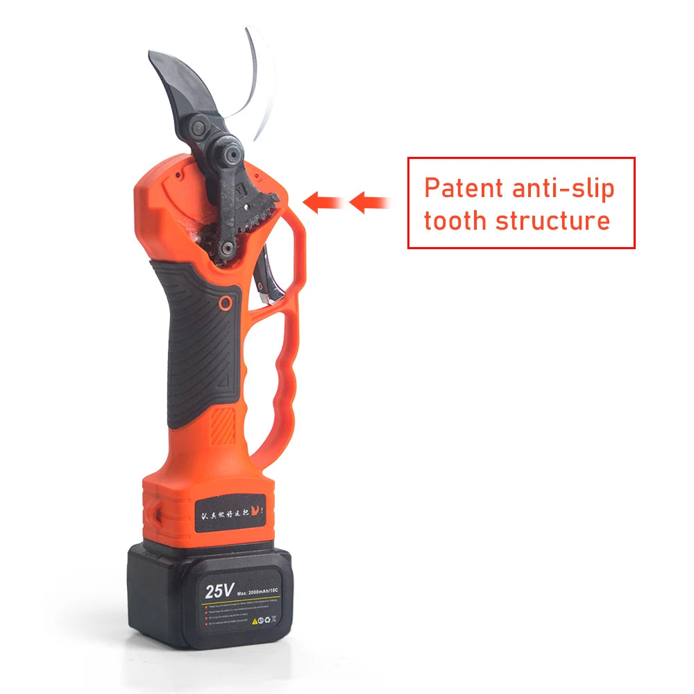 Cordless Electric Pruning Shears with LED Display Screen- Professional Tree Branch Pruner with 2Ah Lithium Battery Powered 25V