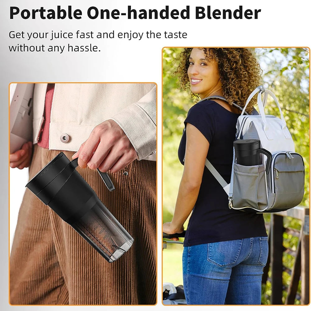 Top Quality Portable Blender Cup Bottle USB Rechargeable 470ml 6 Blades Fruit Mixer Mini Hand Juicer Blender Smoothie With Straw
