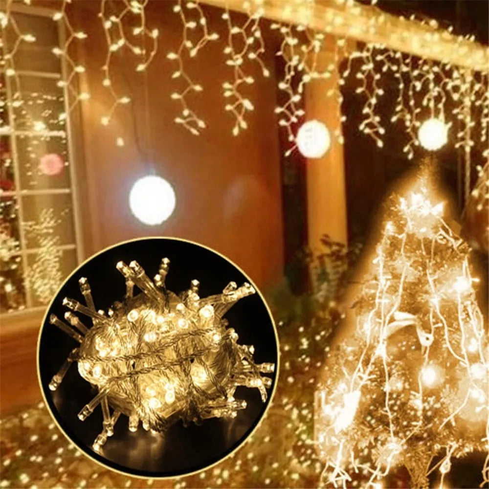 Luzes de natal cachoeira decoração ao ar livre 5m droop 0.4-0.6m luzes led cortina luzes da corda festa ggarden beirais decoração