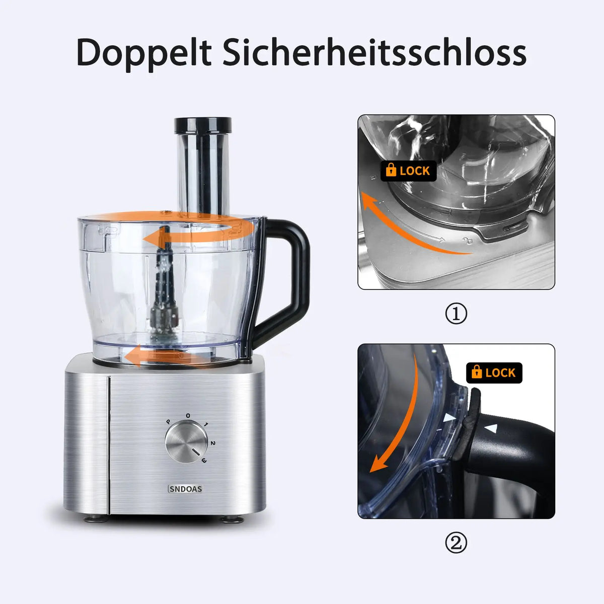 Food Processor, 11-in-1 Food Processor and Blender with Chopping Blending Kneading Grinding Whisking Juicing, 1100W