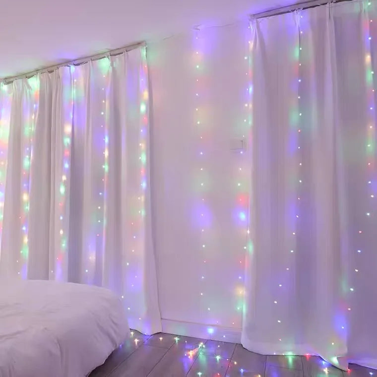 Luzes de natal cortina guirlanda feliz natal decorações para casa enfeites de natal presentes de natal navidad 2021 decoração de ano novo