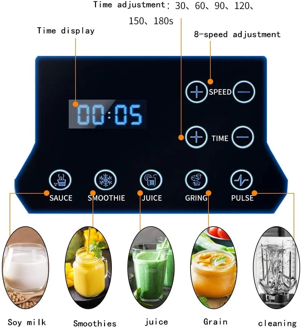 Quiet Professional Fruit Juicers Maker Commercial Nutri Blender Smoothie Machine With Blender Black