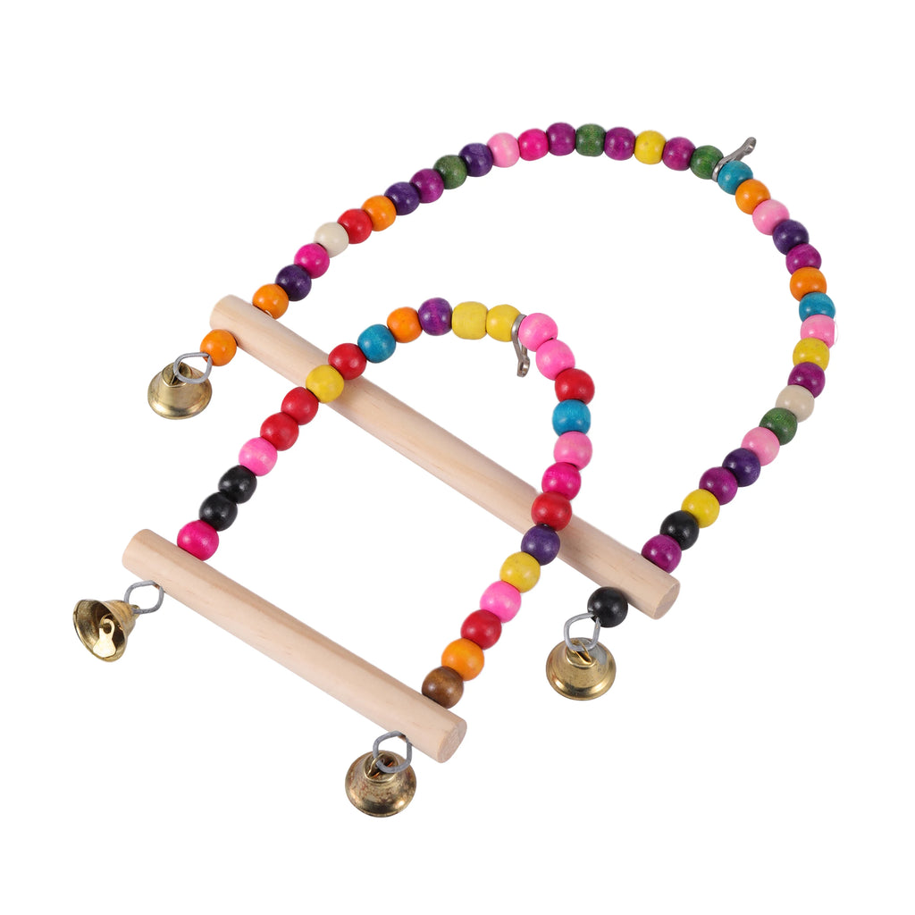 Pássaro brinquedos conjunto balanço mastigando brinquedos de treinamento pequeno papagaio pendurado rede papagaio gaiola sino poleiro brinquedos com escada suprimentos para animais de estimação 1pc