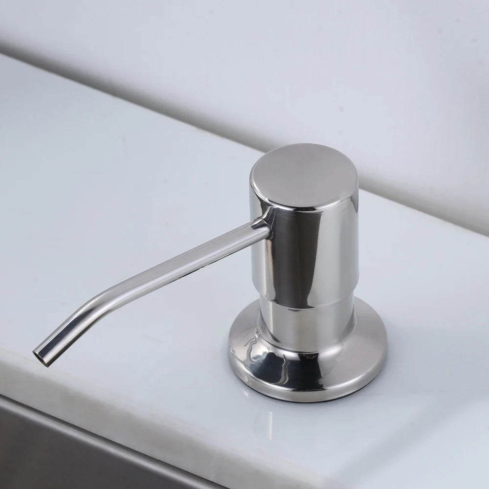 Top Refill Kitchen Sink Soap Dispenser, Stainless Steel Countertop Pump with Large Bottle Chrome Kitchen Hand Lotion Dispenser