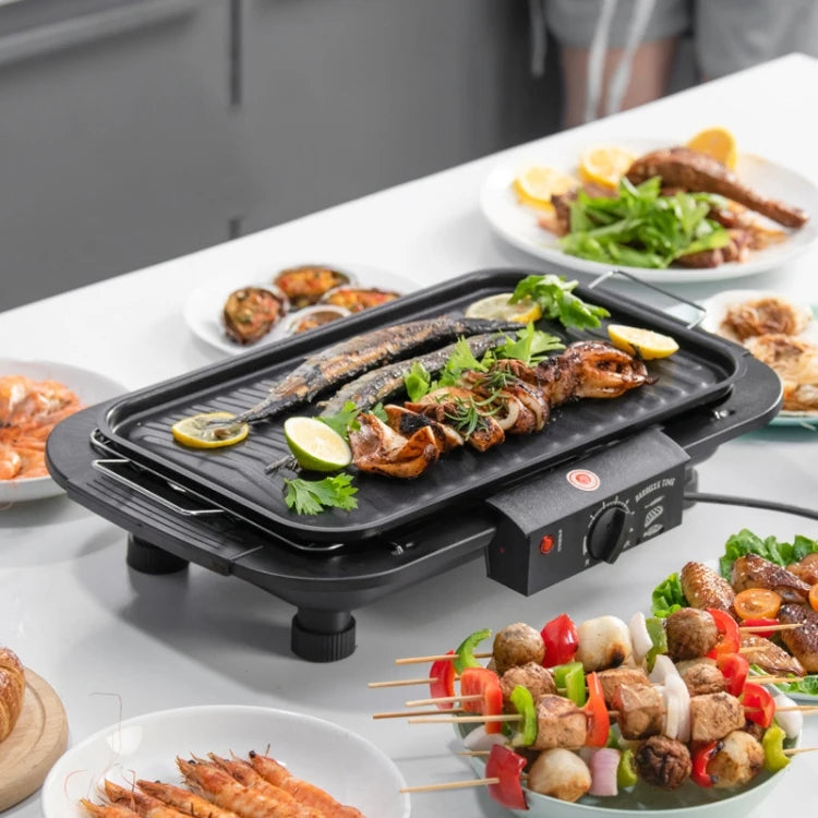 Good Quality1800W Electric Grill Home BBQ Grill, EU Plug(Red)