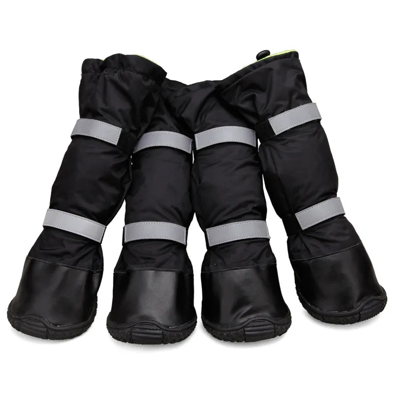 Sapatos quentes impermeáveis para cães grandes, de alta qualidade, antiderrapantes, reflexivos, inverno, botas de chuva para cães de estimação