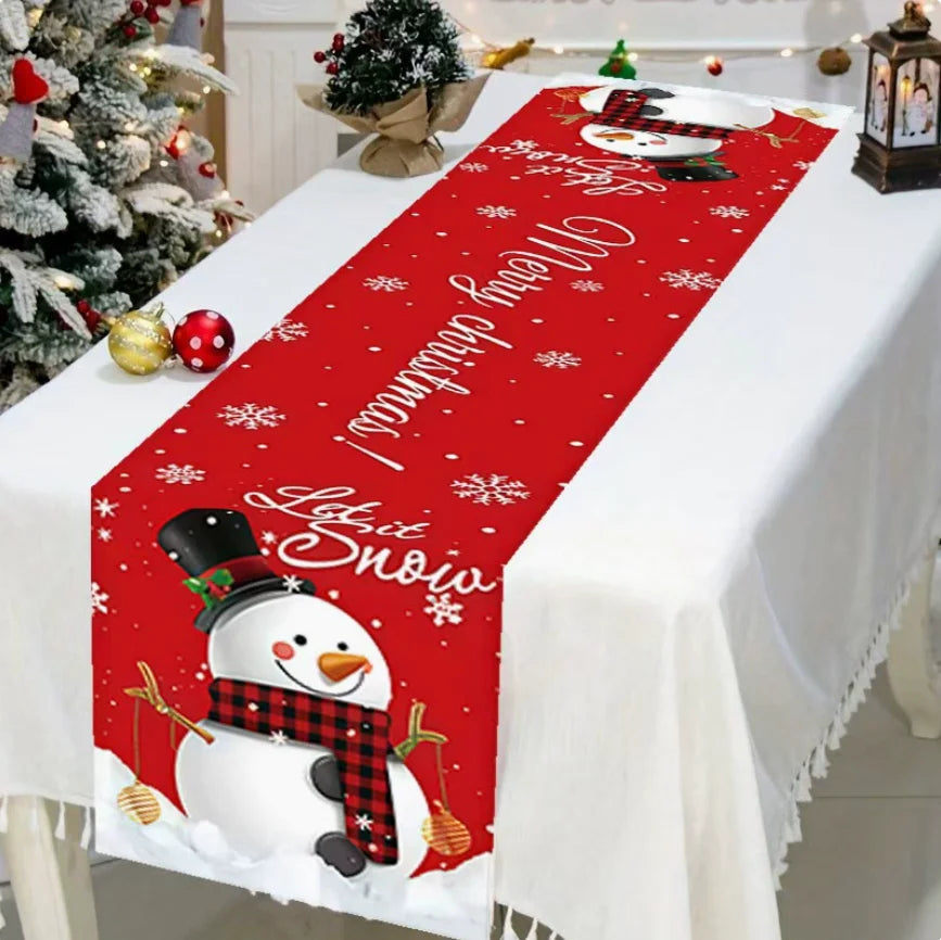 2026 Christmas Table Runner Christmas Decoration for Home Tablecloth Navid Noel Xmas Gifts New Year Natal Drop Shipping