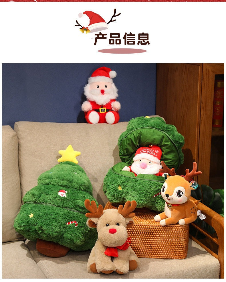 Cross-Border New Santa Claus Doll Simulation Christmas Tree Pillow Sofa Christmas Ornaments Happy Christmas Series