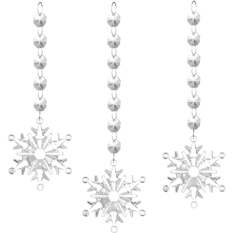18Pcs Christmas Tree Decoration Crystal Christmas Decorations Hanging Acrylic Snowflakes and Icicles Christmas Tree Pendants