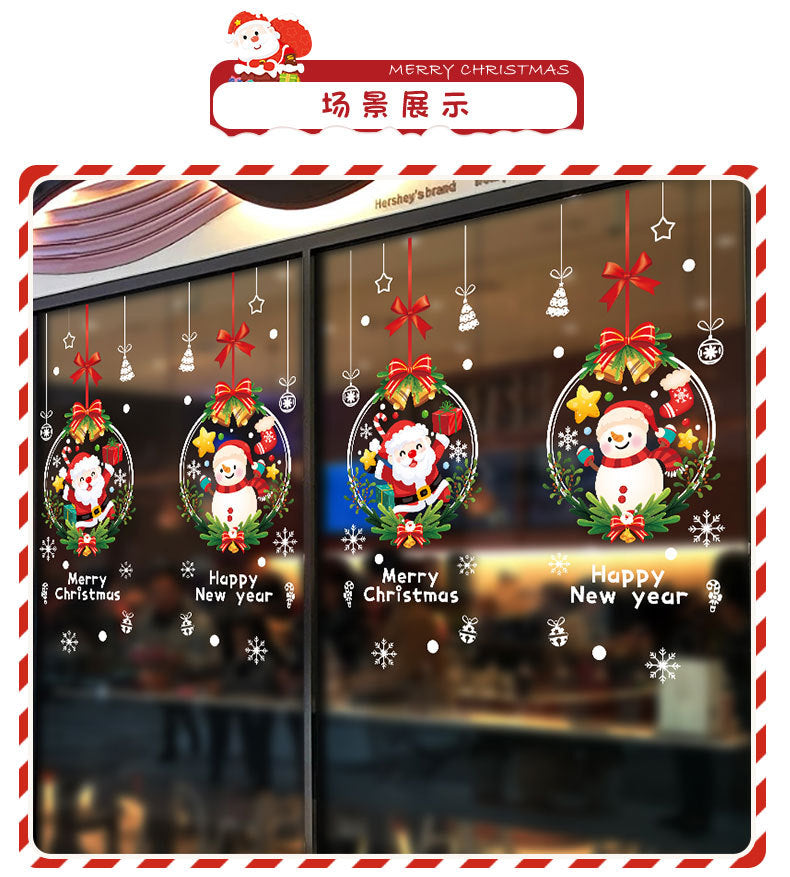 New Christmas Wall Stickers Glass Door Stickers Decoration Decorations Santa Claus Electrostatic Painting Window Window Stickers