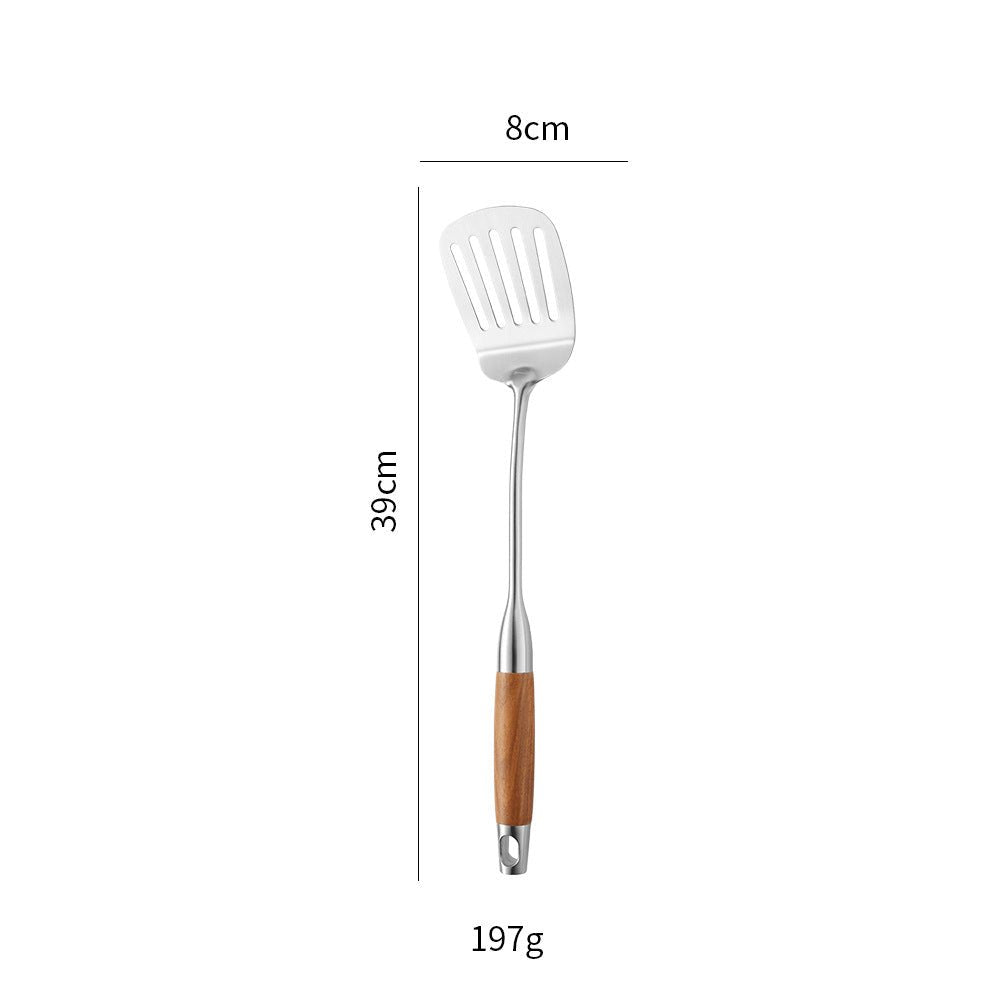 Cross-Border Kitchenware 316 Stainless Steel Spatula for Cooking Household Soup Spoon Rosewood Handle Spatula Kitchen Utensils Frying Spoon - Kasa & Pet