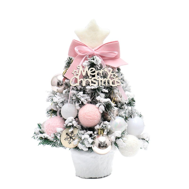 Christmas tree new desktop christmas tree pvc with lights christmas tree mini diy christmas decoration flocking