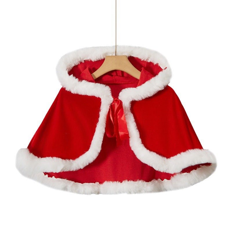Amazon Christmas Shawl Cloak Christmas Costume Girls Party Cos Red and Green Christmas Costume Performance Uniform - Kasa & Pet