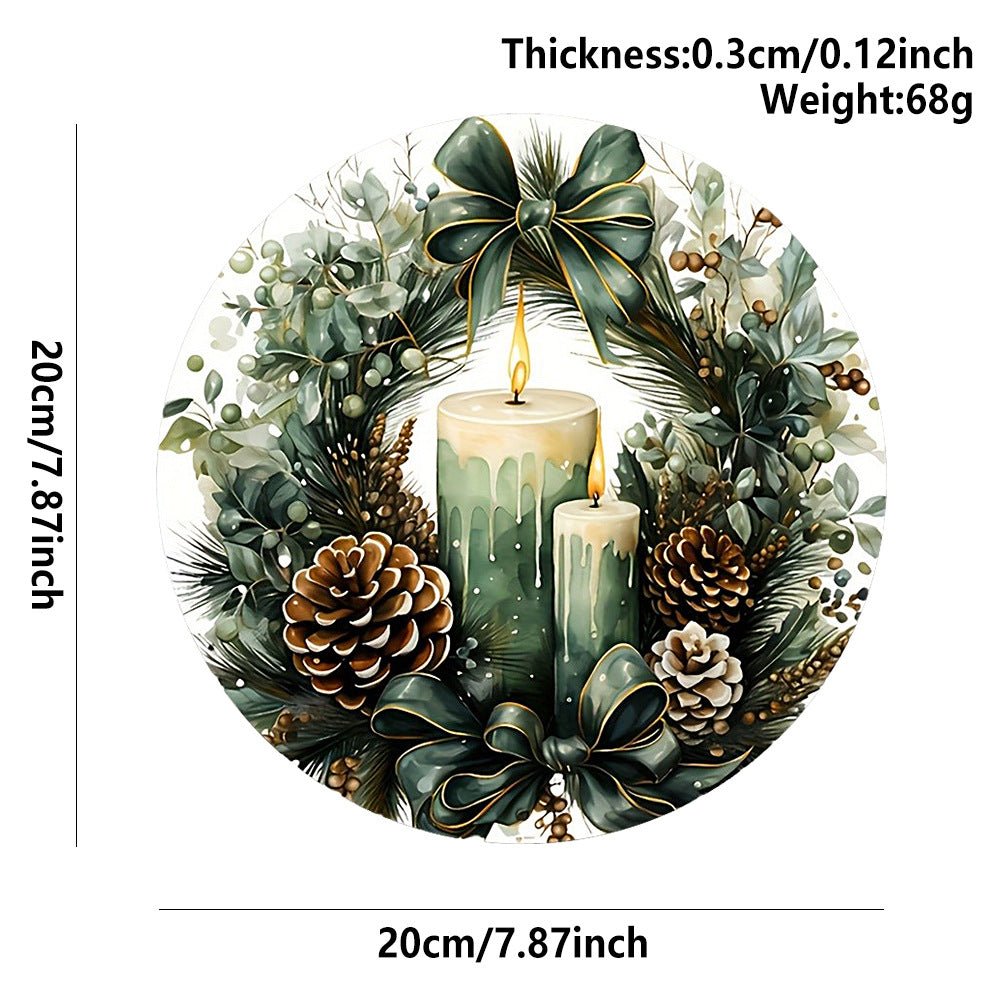 in stock Christmas Creative Hanging Wooden Crafts Round Door Sign Wooden Tag Series Decorative Pendant