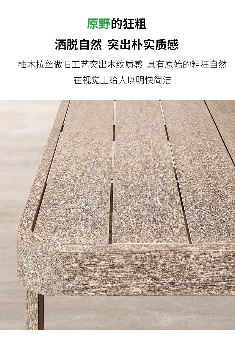 Conjunto de Móveis Modernos para Exterior à Prova d'Água com Pedal, Banco de Madeira Teca e Sofá de Rattan para Jardim, Sala de Estar e Hotéis