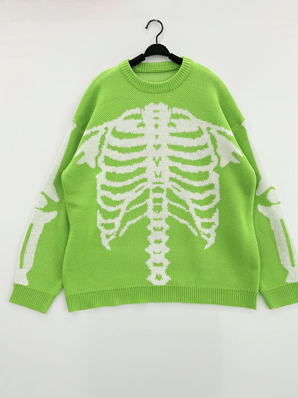 Cross-border Trade Europe and the United States Contrasting Skull Jacquard Knitted Sweater Amazon Autumn and Winter Loose Casual Halloween Sweater