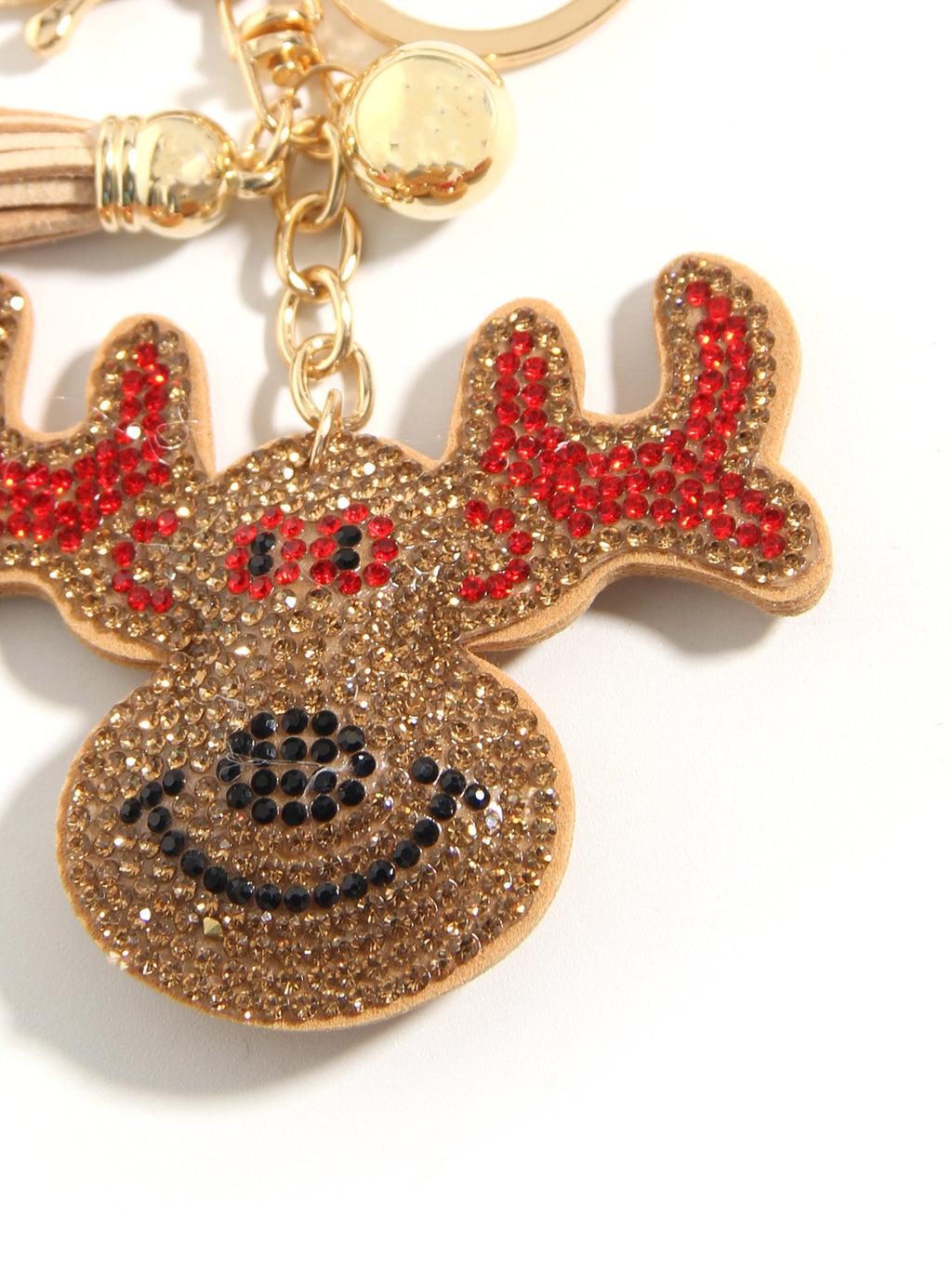 Cross-border Christmas Series Rhinestone Keychain Gift Santa Claus Reindeer Cute Creative Small Pendant Bag Hanging Ornaments
