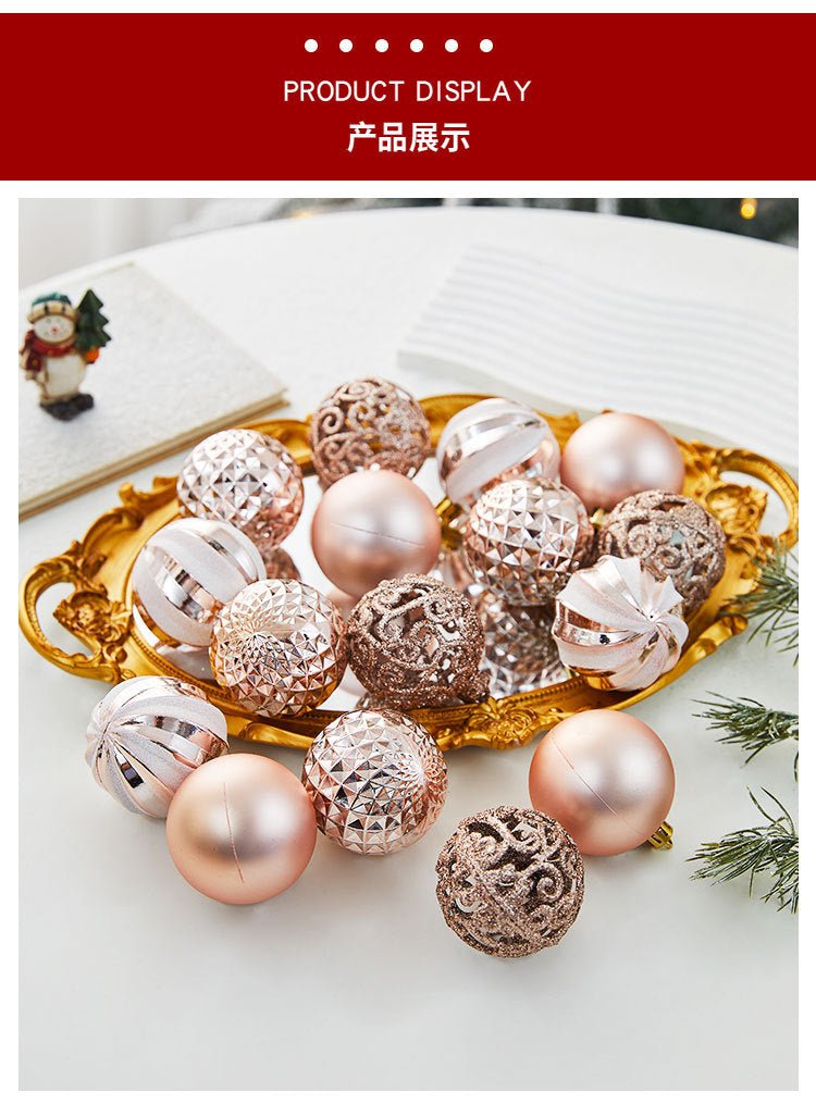 Cross-border New Christmas Tree Decoration Pendant Electroplated Paintted Ball Hanging Hollow Ball Hanging Christmas Decorations