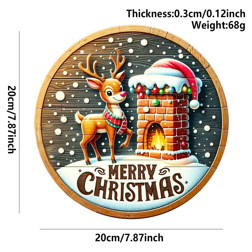 in stock Christmas Creative Hanging Wooden Crafts Round Door Sign Wooden Tag Series Decorative Pendant
