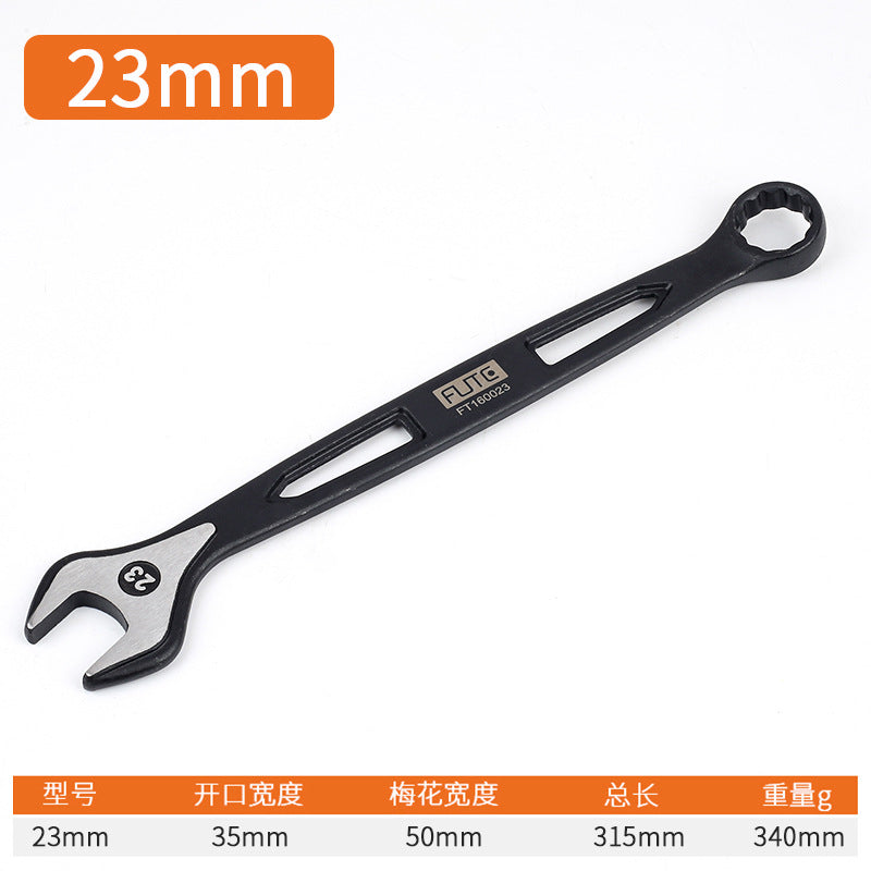 [Industrial dual-purpose wrench] Chrome vanadium steel forged handle hollow black quick wrench extended open-end wrench
